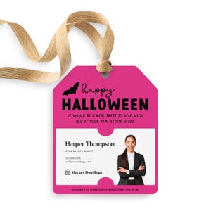 Happy Halloween Real Estate Gift Tags | Pop By Tag | Fall PopBy | Client Gift Tag | Halloween Pop By | Marketing | 140-GT001