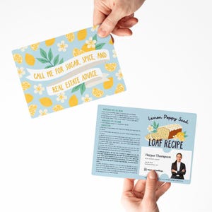 Set of Lemon Poppy Seed Loaf Recipe Mailers | Envelopes Included | Creative Real Estate Pop By Marketing | M124-M003