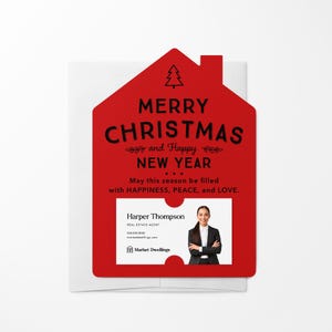 Lot d'enveloppes pour joyeux Noël et bonne année | Carte de vœux pour client immobilier / hypothèque / assurance | M27-M001