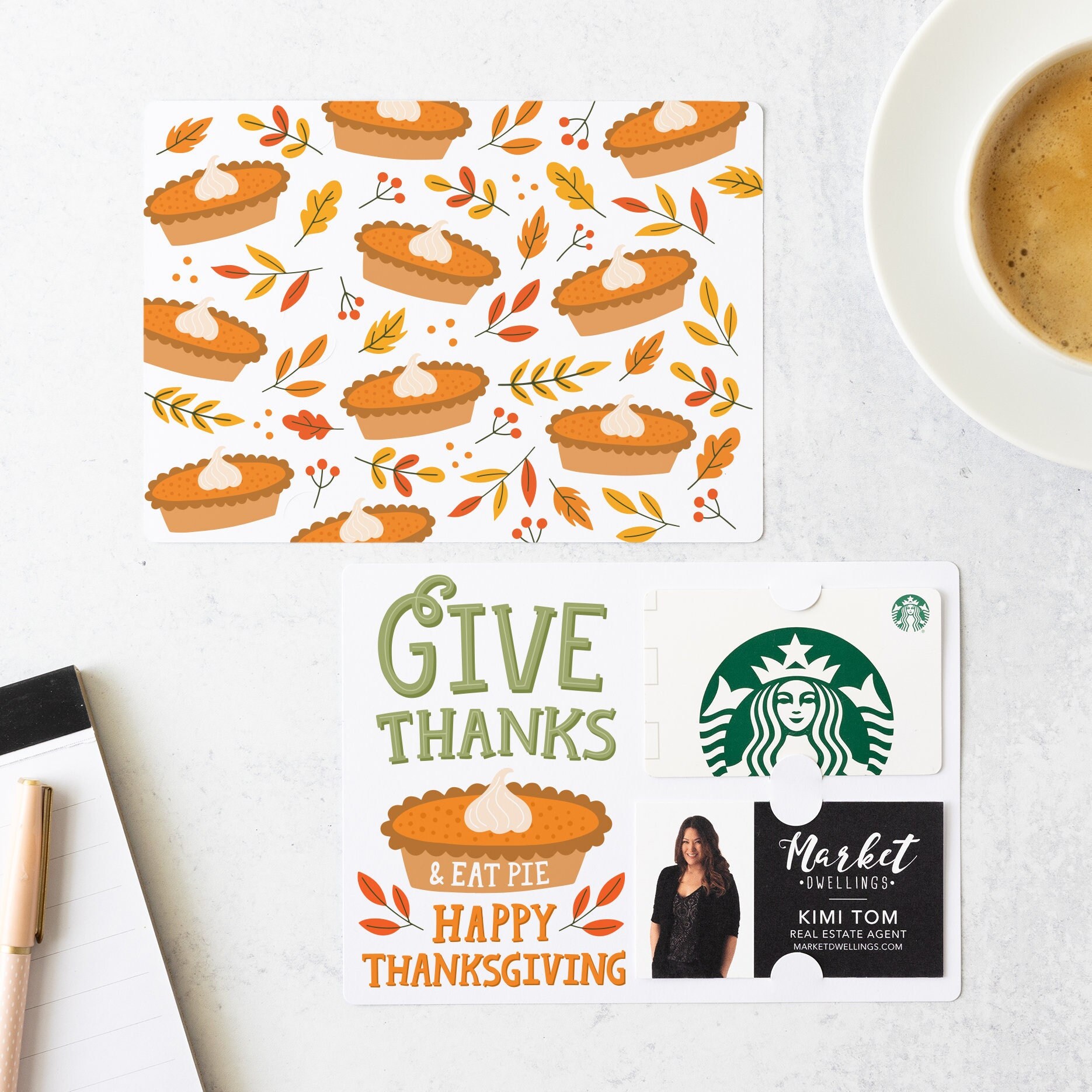 Set Of Give Thanks & Eat Pie Happy Thanksgiving Mailers - Etsy