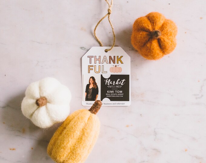Give Thanks and Eat Pie Thanksgiving Gift Tags Real Estate - Etsy