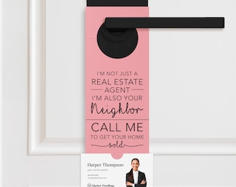 I'm not just a Real Estate Agent Door Hanger Tags | Real Estate Agents | Door to Door Canvasing| Promote Business | Door Hang Tags | 3-DH001