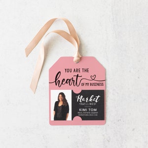 You are the Heart of My Business Gift Tag | Valentine's Pop By | Real Estate, Insurance, Mortgage Gift Tag | Insert business card | 17-GT001