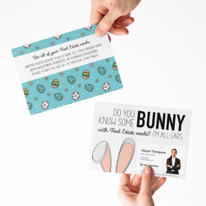 Ensemble d'enveloppes double face « Do You Know Some BUNNY » | Enveloppes incluses | Expédition immobilière | Immobilier Pâques | Cliente | E1-M003