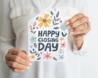 SET of Happy Closing Day Greeting Cards w/Envelopes | Home Closing Gift | Happy Closing Card | Real Estate Agent | 37-GC002