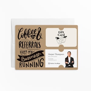 Ensemble de café et de vos références Gardez mes affaires en marche Carte-cadeau et porte-cartes de visite | avec enveloppes | Marketing client | M37-M008