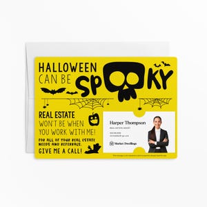 a business card with a skull on it