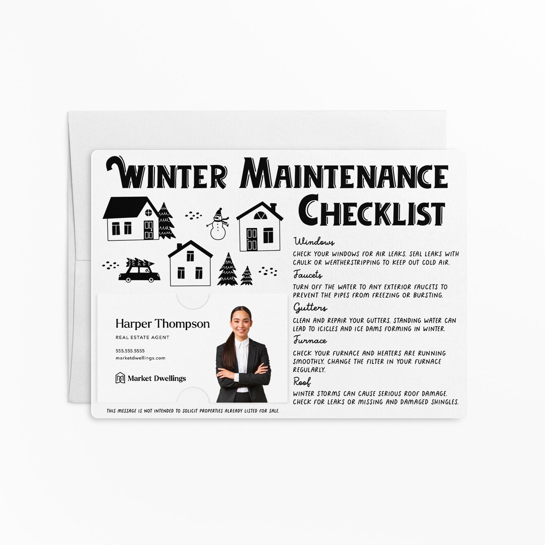Set of Winter Maintenance Checklist Mailers | Winter Insurance Mortgage ...