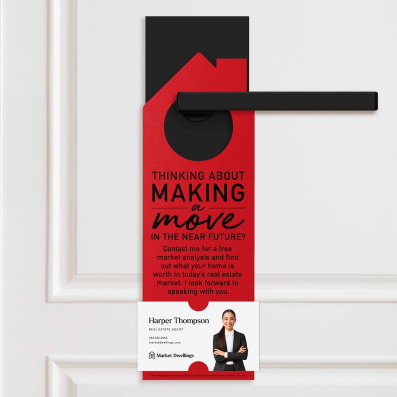 a red door hanger with a black handle