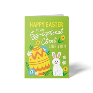 Lot de Joyeuses Pâques à une cliente comme vous qui aime les œufs ! Cartes de voeux | Enveloppes incluses | Immobilier Pâques Printemps | 123-GC001