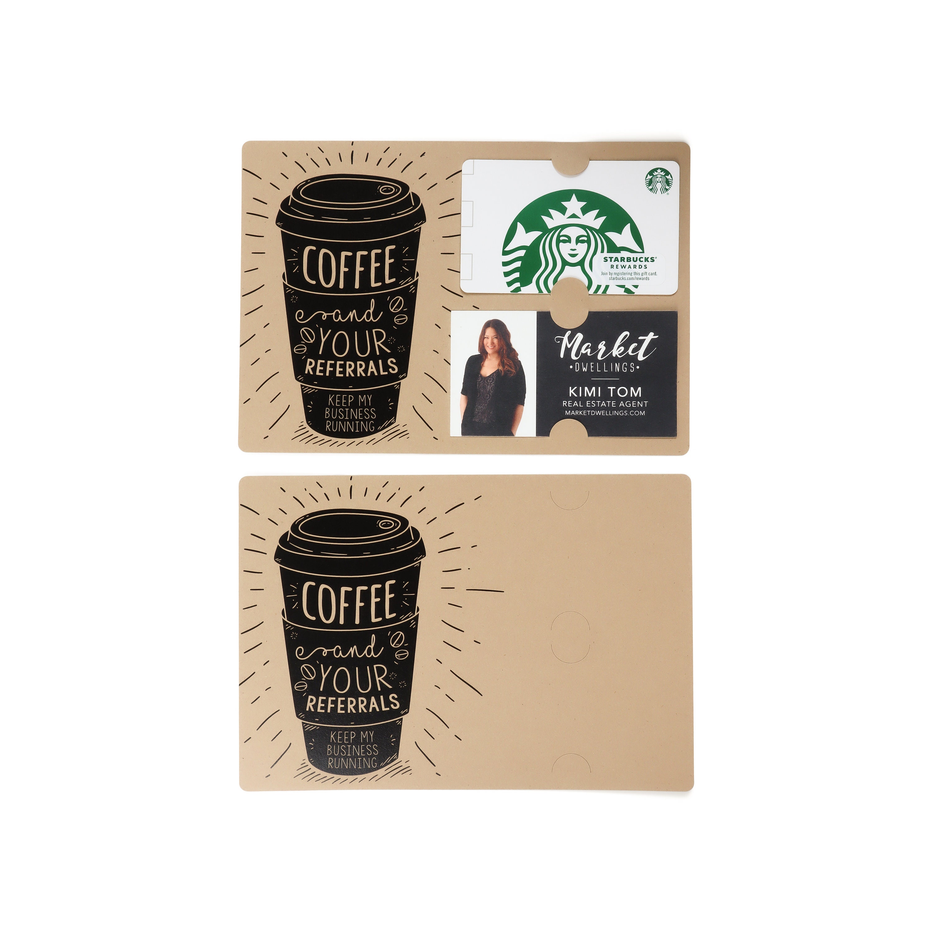 SET of Coffee Gift Card and Business Card Holder Greeting Etsy