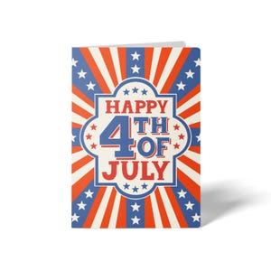 Jeu de cartes de voeux Joyeux 4 juillet | Enveloppes incluses | 4 juillet assurance hypothèque immobilière | 136-GC001
