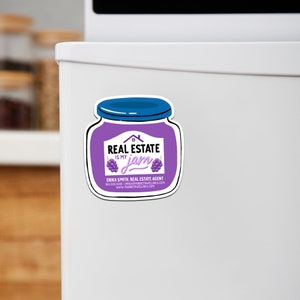 Customizable | Real Estate Is My Jam Refrigerator Magnets | Real Estate Pop By Marketing | Creative Custom Marketing Magnets | DSM-12-AB