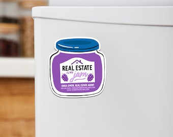 Customizable | Real Estate Is My Jam Refrigerator Magnets | Real Estate Pop By Marketing | Creative Custom Marketing Magnets | DSM-12-AB