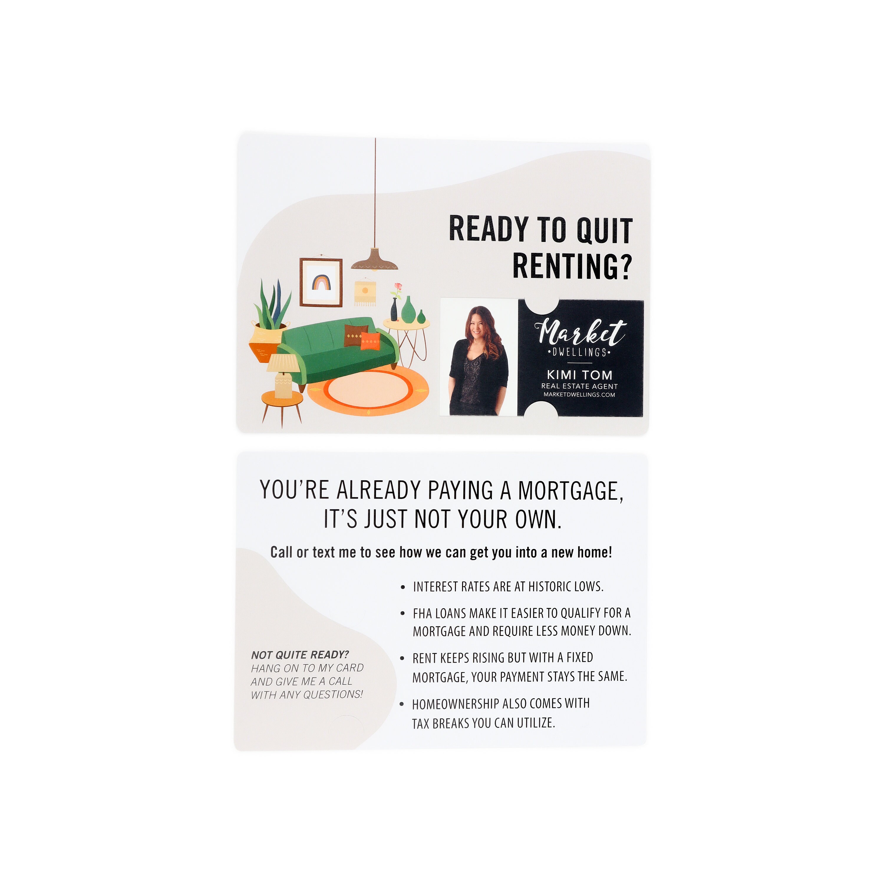 SET of Ready to Quit Renting Mailer With Envelope Real - Etsy