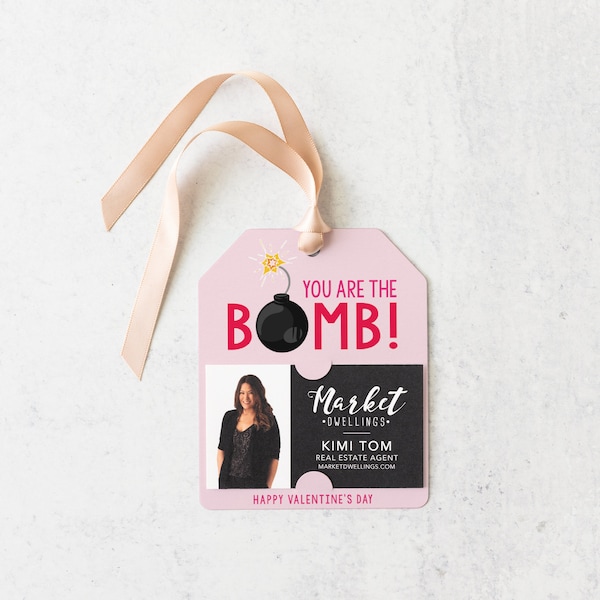 You are the Bomb Gift Tag | Valentine's Pop By | Real Estate Mortgage Insurance Pop By Gift Tag | Insert business card | V6-GT001