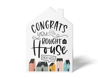 SET of Congrats You Bought a House Closing Day Greeting Cards w/ Envelopes | Real Estate Agent Card | Mortgage Closing Day | 17-GC002