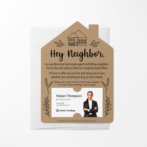 Lot d'annonces immobilières Hey Neighbor | Marketing des agents immobiliers | Insérez votre carte de visite | Envoi postal | M1-M001