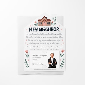 LOT d'enveloppes avec enveloppes Hey Neighbour | Insérez votre carte de visite | Cartes client pour référence immobilière | M33-M001