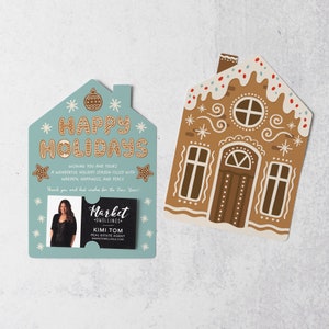 Set of Happy Holidays Mailers | Envelopes Included | Christmas Insurance Mortgage Real Estate | Pop By Marketing Client Gift | M89-M001