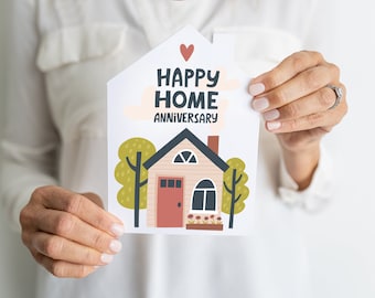 SET of Happy Home Anniversary Greeting Cards w/Envelopes | Real Estate Agent Card | House Anniversary | Home Anniversary Mortgage | 33-GC002