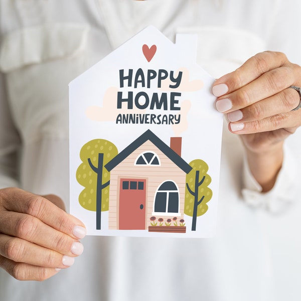 SET of Happy Home Anniversary Greeting Cards w/Envelopes | Real Estate Agent Card | House Anniversary | Home Anniversary Mortgage | 33-GC002