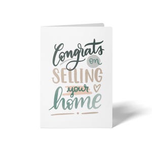 Lot de félicitations pour la vente de vos cartes de voeux avec enveloppes | Carte d'agent immobilier | Carte de clôture heureuse | Clôture du vendeur | 18-GC001