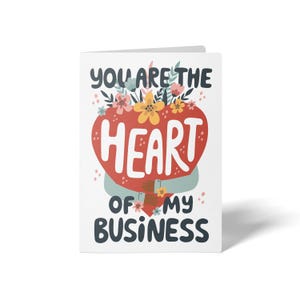 Lot de cartes de vœux avec enveloppes au cœur de mon entreprise | Insérer une carte de visite | Cartes-clients pour l'immobilier | 26-GC001-AB