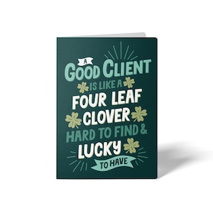 Lot de cartes de vœux Un bon client est comme un trèfle à quatre feuilles | Prêt immobilier pour la Saint-Patrick | Enveloppes incluses | 50-GC001-AB