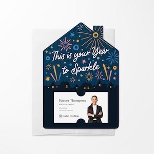 Ensemble de publipostages This is your Year to Sparkle | Enveloppes incluses | Immobilier Nouvel An | M233-M001