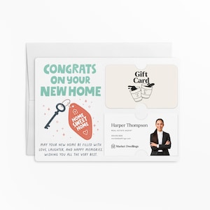 Félicitations pour votre nouvelle maison pour carte-cadeau Mailers et porte-cartes de visite avec enveloppes | Prêt immobilier | Insérer une carte de visite | M66-M008
