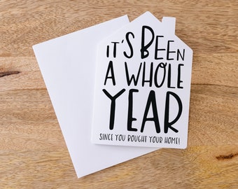 SET of It's Been A Whole Year Home Anniversary Greeting Cards w/Envelopes | Message Inside | House Anniversary | Real Estate | 13-GC002