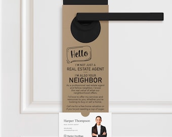 Hello, I'm not just a Real Estate Agent Door Hangers | Real Estate Agents | Door to Door Canvasing| Promote Business | Door Hanger | 1-DH001
