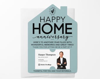 SET of Happy Home Anniversary Card/Mailer | Real Estate | House Anniversary Card | Home Anniversary Card | Real Estate,Mortgage | M5-M001