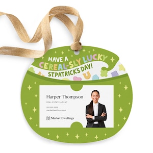 Have A Cereal-Sly Lucky St. Patrick&#39;s Day Gift Tags | St. Patrick&#39;s Day Insurance Mortgage Real Estate Pop By Marketing | 9-GT002-AB