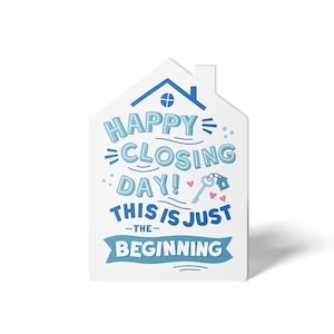 Happy Closing Day Cartes de voeux avec enveloppes | Agent immobilier | enveloppes pour pendaison de crémaillère | Cartes de clôture | 52-GC002-AB