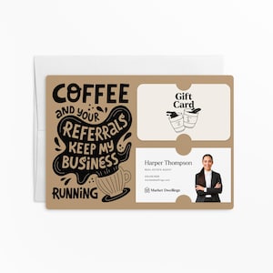 Ensemble de café et de vos références Gardez mes affaires en marche Carte-cadeau et porte-cartes de visite | avec enveloppes | Marketing client | M56-M008