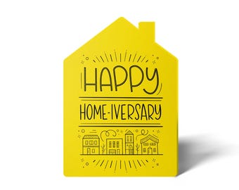 SET of Happy Home-iversary Greeting Cards w/ Envelopes | Real Estate Agent, Mortgage Insert your business card | 39-GC002