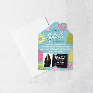 Set of Make a splash this summer Mailers | Envelopes Included | Creative Summer Real Estate Pop By Marketing | M152-M001