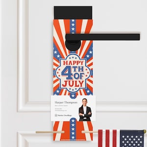 Affiches de porte Happy 4 juillet | Immobilier du 4 juillet | 28-DH004