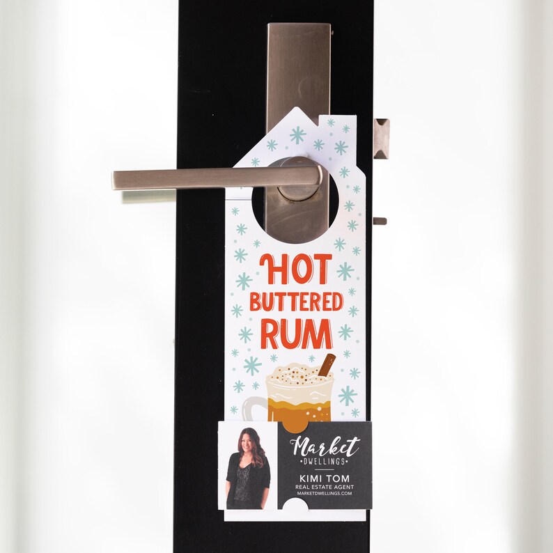 Hot Buttered Rum Recipe Door Hangers Christmas Winter Real Estate Pop By Holiday Marketing 133-DH002-AB image 4