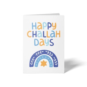 LOT de cartes de voeux colorées Happy Challah Days avec enveloppes | Insérer une carte de visite | Cartes client Hanukkah | 'Hanoucca | 23-GC001