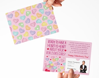 Set of Ready To Have A Heart-To-Heart About Your Real Estate Goals? Mailers | Envelopes Included | Valentine's Day Real Estate | M115-M003