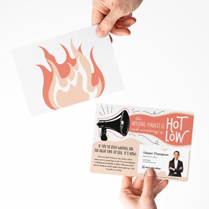 Lot d'articles Le marché de l'habitation est chaud et les stocks sont bas Envois avec enveloppes | Marketing des agents immobiliers | Double face | M62-M003