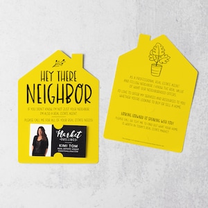 SET of Hey There Neighbor Real Estate Mailers w/Envelopes | Real Estate Agent Marketing | Insert your business card | Mailable | M25-M001