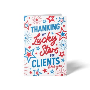 Lot d'étoiles de remerciement pour les clients comme vous | Enveloppes incluses Marketing du 4 juillet | 62-GC001