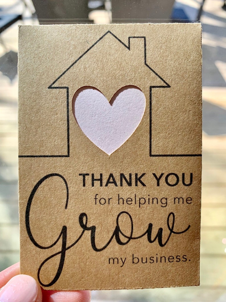Flower Seed Favors Thank You Gift Promotional Business Cards Flower Seed Packets Pop By Gifts for Real Estate Agents
