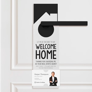 Welcome Home Door Hangers | Real Estate Agents | Door Knocking | Insert Your Business Card | Pop By | 14-DH002