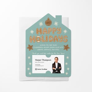 Ensemble d'emballages pour Joyeuses Fêtes | Enveloppes incluses | Assurance de Noël pour l'immobilier | Cadeau client Pop By Marketing | M89-M001