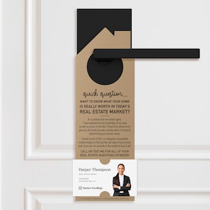 Quick Question Real Estate Door Hangers Tag | Real Estate Agents | Door Knocking | Promotional Business Card | Real Estate Tag | 15-DH002